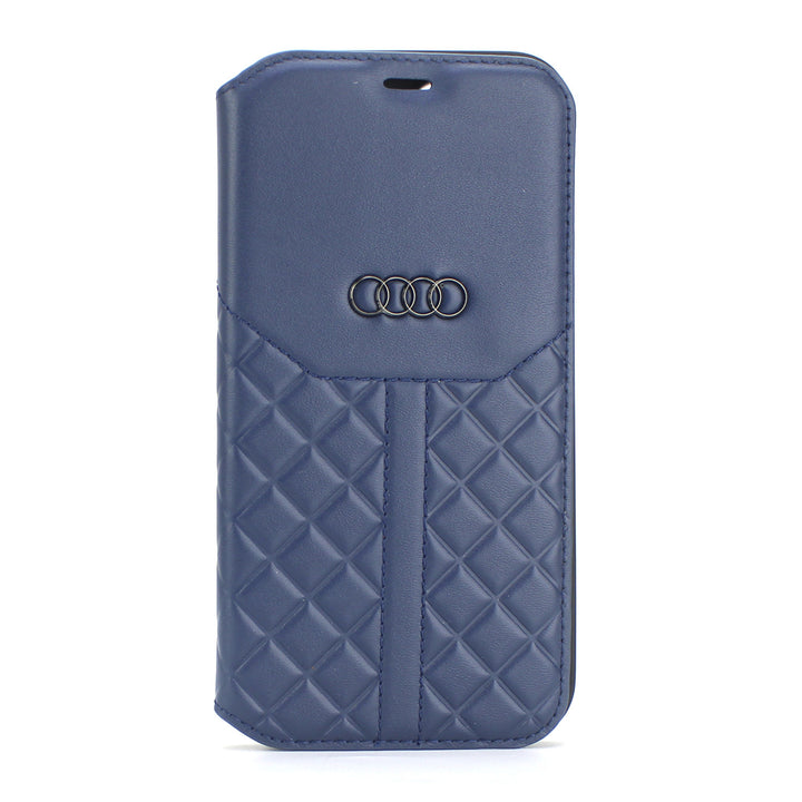 Audi hoesje - Blauw - iPhone 12 Pro Max - Book Case - Q8 Serie - Genuine Leather-Hoesjes-Ilumina Benelux