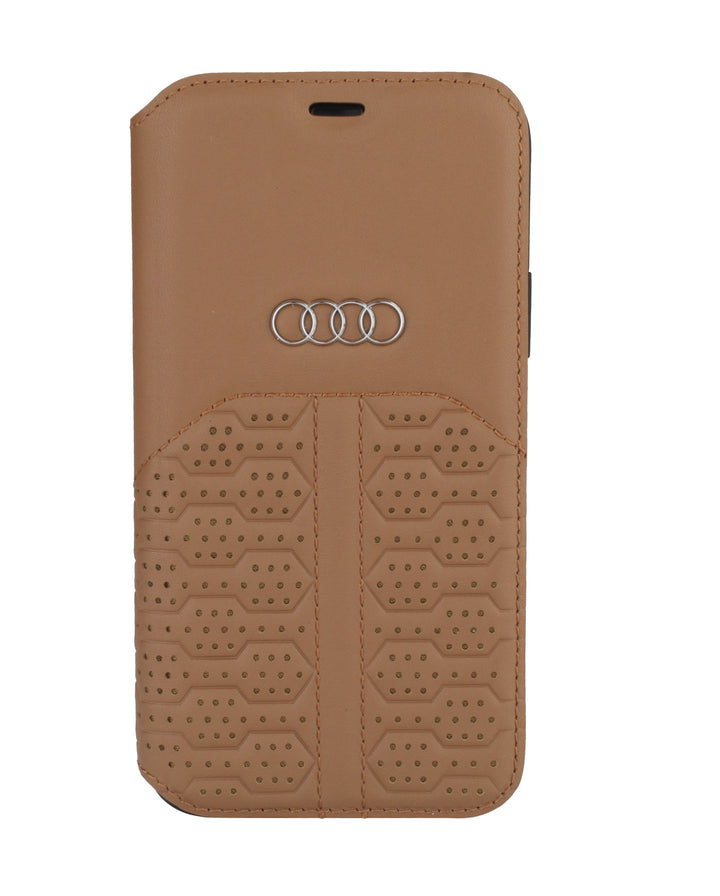Audi hoesje - Bruin - iPhone 12 - 12 Pro - Book Case - A6 Serie - Genuine Leather-Hoesjes-Ilumina Benelux