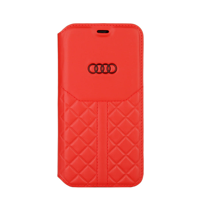 Audi hoesje - Rood - iPhone 12 - 12 Pro - Book Case - Q8 Serie - Genuine Leather-Hoesjes-Ilumina Benelux