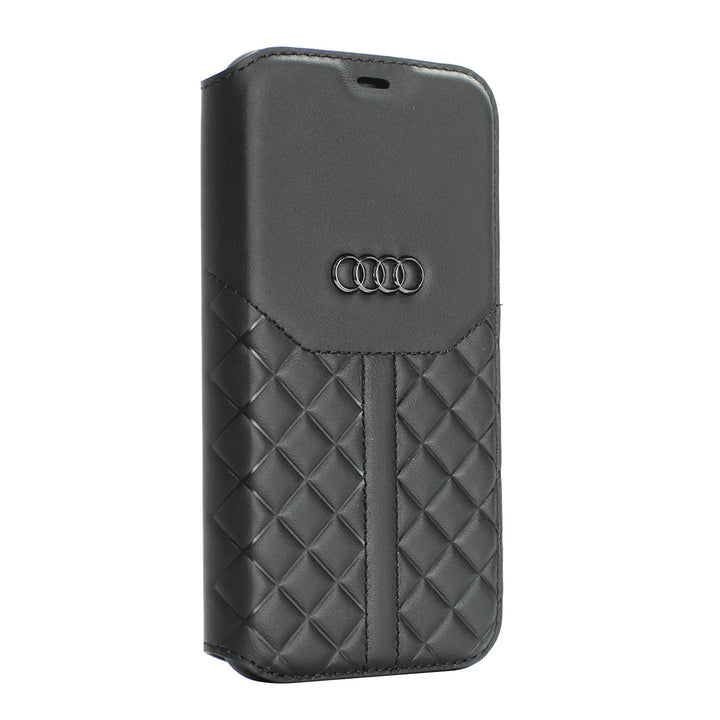 Audi hoesje - Zwart - iPhone 12 Mini - Book Case - Q8 Serie - Genuine Leather-Hoesjes-Ilumina Benelux