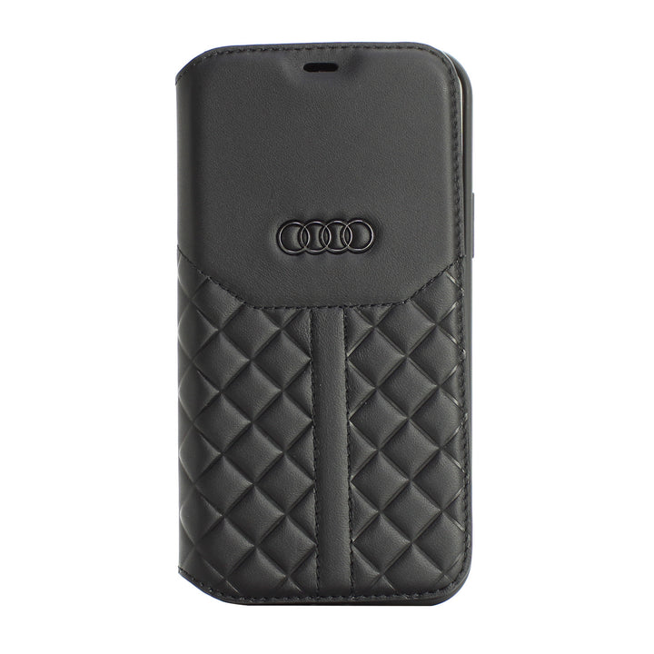 Audi hoesje - Zwart - iPhone 12 Mini - Book Case - Q8 Serie - Genuine Leather-Hoesjes-Ilumina Benelux