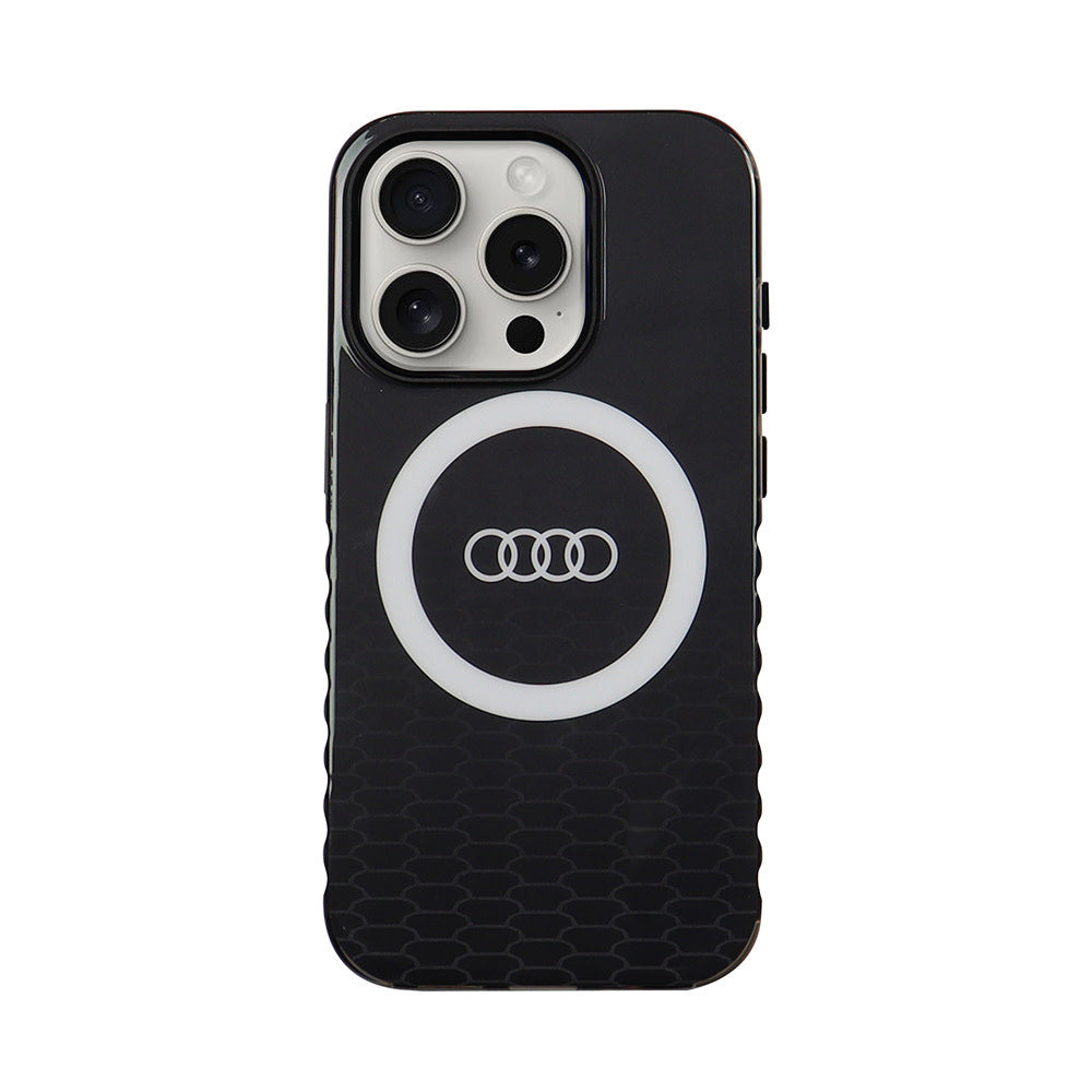 Audi iPhone 15 Pro Back Cover hoesje IML - met magsafe - Zwart-Hoesjes-Ilumina Benelux