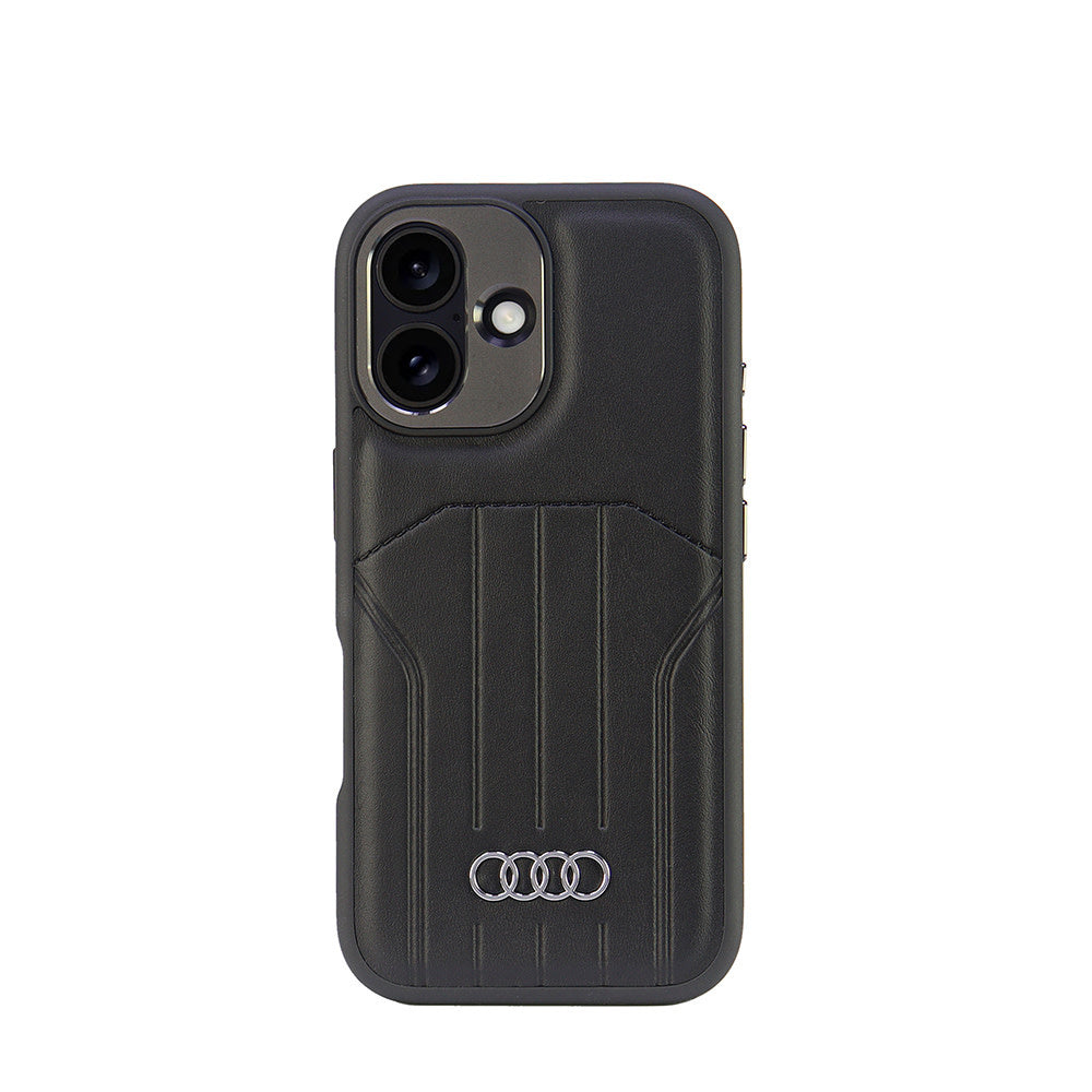Audi iPhone 16 Backcover hoesje synthetic leather - magsafe - Zwart-Hoesjes-Ilumina Benelux