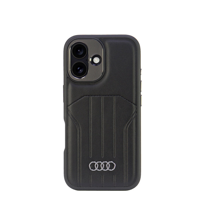 Audi iPhone 16 Backcover hoesje synthetic leather - magsafe - Zwart-Hoesjes-Ilumina Benelux