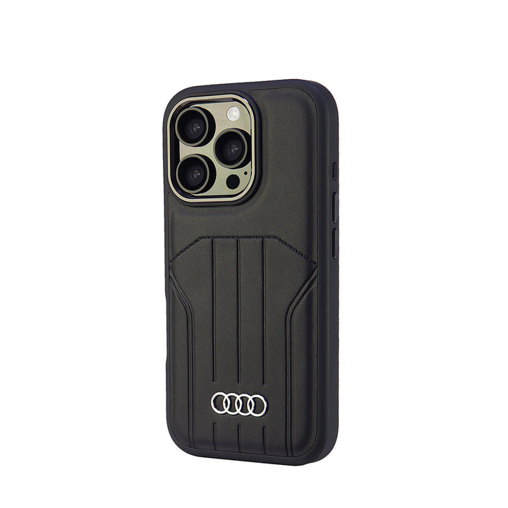 Audi iPhone 16 Pro Backcover hoesje synthetic leather - magsafe - Zwart-Hoesjes-Ilumina Benelux