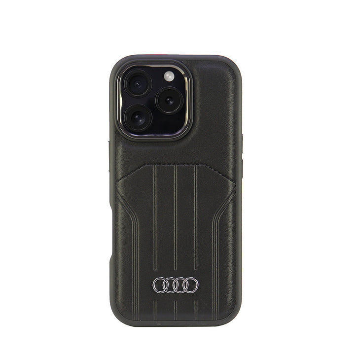 Audi iPhone 16 Pro Backcover hoesje synthetic leather - magsafe - Zwart-Hoesjes-Ilumina Benelux
