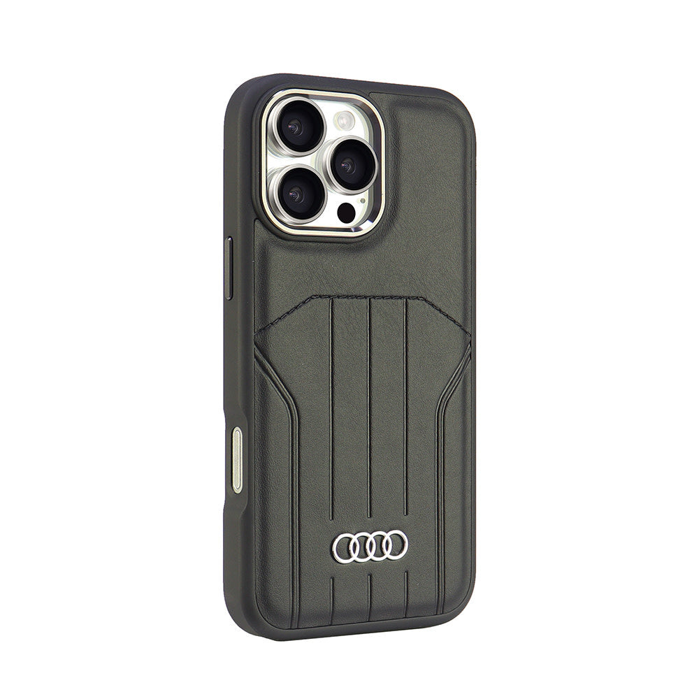 Audi iPhone 16 Pro Max Backcover hoesje synthetic leather - magsafe - Zwart-Hoesjes-Ilumina Benelux
