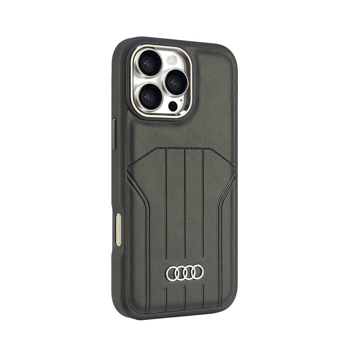 Audi iPhone 16 Pro Max Backcover hoesje synthetic leather - magsafe - Zwart-Hoesjes-Ilumina Benelux