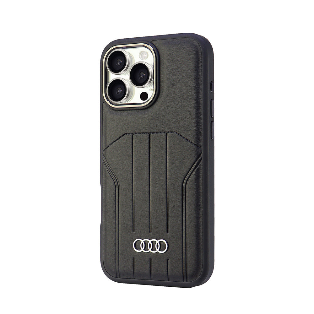 Audi iPhone 16 Pro Max Backcover hoesje synthetic leather - magsafe - Zwart-Hoesjes-Ilumina Benelux