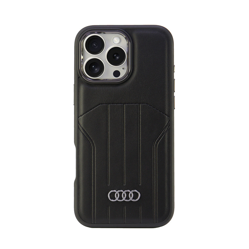 Audi iPhone 16 Pro Max Backcover hoesje synthetic leather - magsafe - Zwart-Hoesjes-Ilumina Benelux