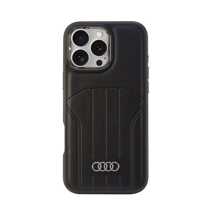 Audi iPhone 16 Pro Max Backcover hoesje synthetic leather - magsafe - Zwart-Hoesjes-Ilumina Benelux