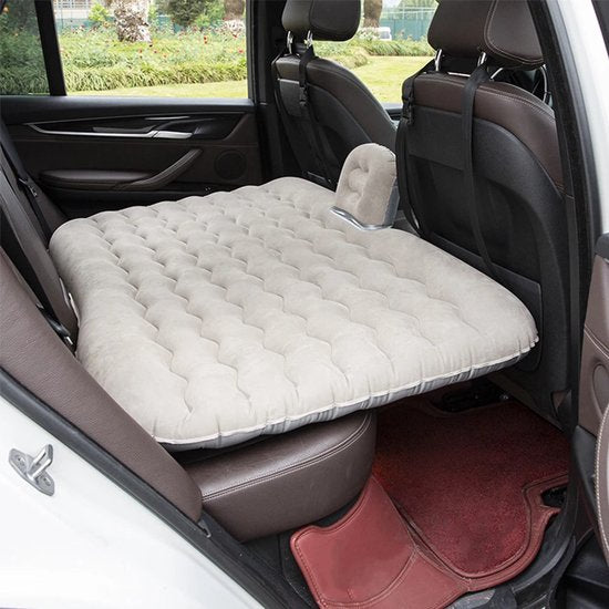 Auto luchtbed – Opblaasbaar achterbank matras – Incl. kussens – Ideaal voor reizen & camping – Grijs-Luchtbed (camping)-Ilumina Benelux