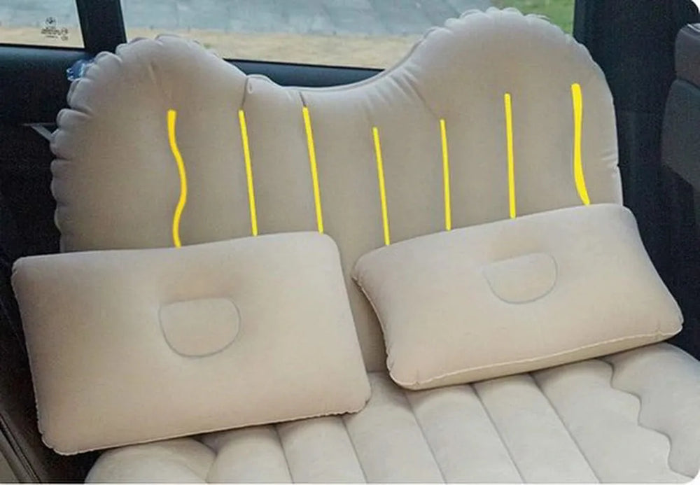Auto luchtbed – Opblaasbaar achterbank matras – Incl. kussens – Ideaal voor reizen & camping – Grijs-Luchtbed (camping)-Ilumina Benelux