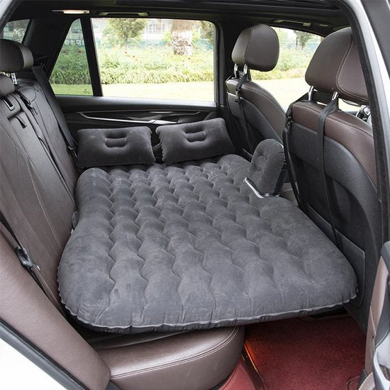 Auto luchtbed – Opblaasbaar achterbank matras – Incl. kussens – Ideaal voor reizen & camping – Grijs-Luchtbed (camping)-Ilumina Benelux