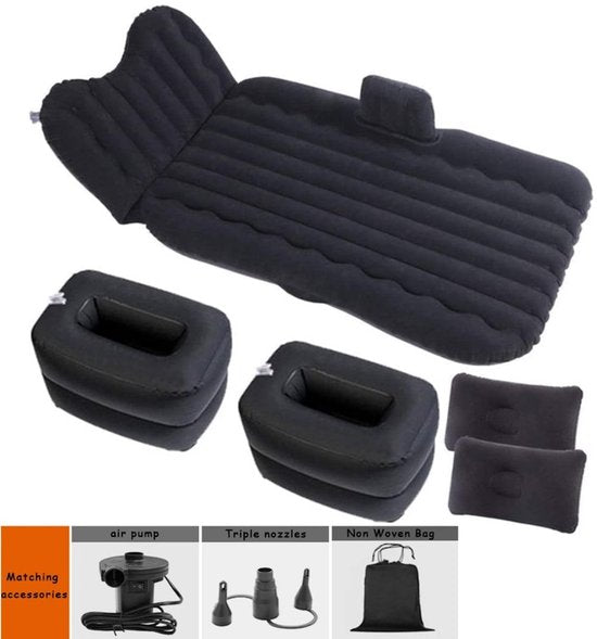 Auto luchtbed – Opblaasbaar achterbank matras – Incl. kussens – Ideaal voor reizen & camping – Grijs-Luchtbed (camping)-Ilumina Benelux