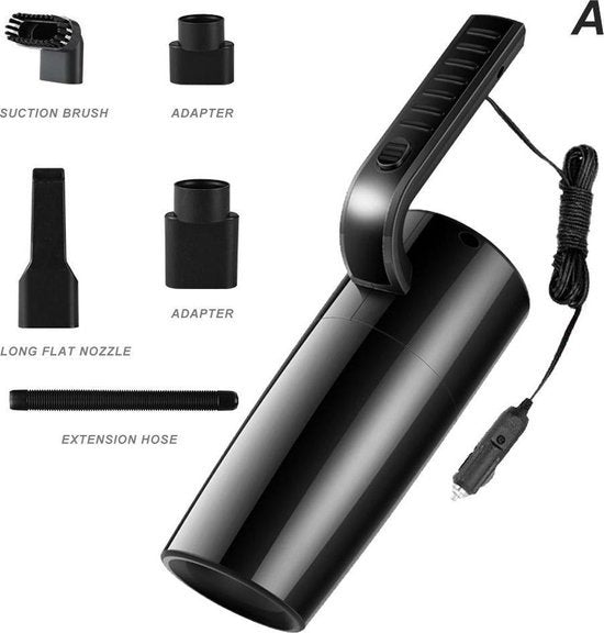 Auto stofzuiger – Draadloze kruimeldief nat & droog – 7000Pa zuigkracht – 120W – Incl. opzetstukken – Zwart-Kruimelzuiger-Ilumina Benelux
