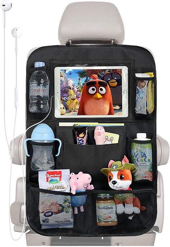 Autostoel organizer – Met tablethouder – Set van 2 – Waterafstotend Oxford materiaal – Zwart-Ilumina Benelux
