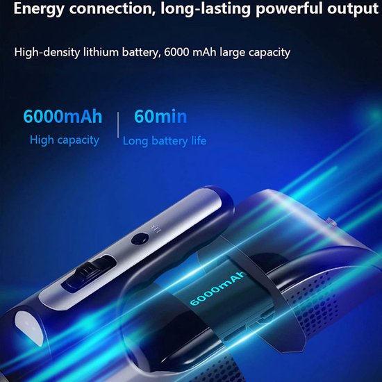 Autostofzuiger auto – 4-in-1 handstofzuiger 8000Pa – Compressor & bandenspanningsmeter – Nat/Droog 12V 120W – LED-lamp-Kruimelzuiger-Ilumina Benelux