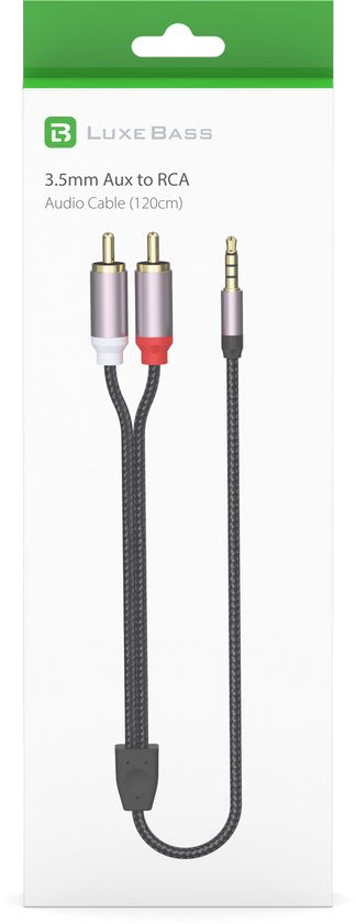 Aux naar Tulp Kabel – 3.5mm Jack naar 2x RCA Male – Subwoofer/Audio – 1.8 Meter – Zwart-Ilumina Benelux
