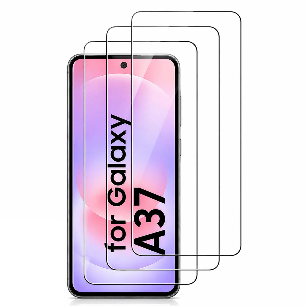 Samsung Galaxy A37 Screenprotector Gehard 9H – Anti-kras - 3-Pack Tempered Glas-Ilumina Benelux