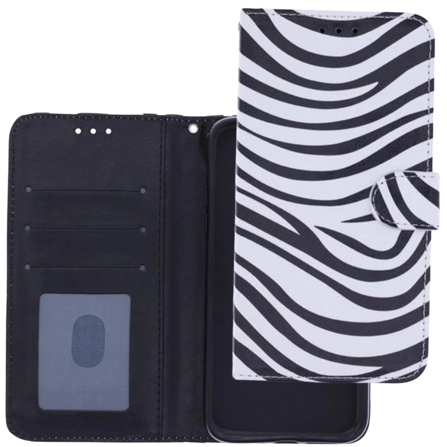 Bookcase Geschikt voor: Samsung Galaxy A52 Zebra - Portemonnee hoesje met 2x Glas Screenprotector
