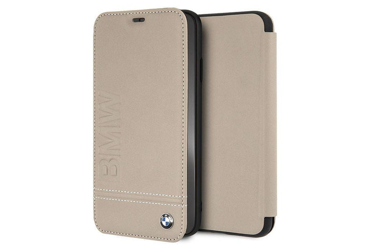 BMW Beige iPhone Xs Max - Book Case - Stijlvol - Leer - Met pashouder-Hoesjes-Ilumina Benelux