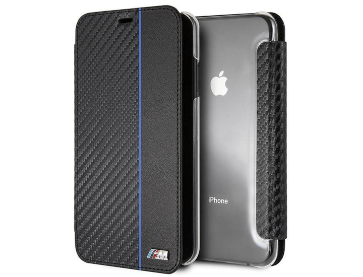 BMW Blauw iPhone Xs Max - Book Case - M Sport Carbon - Met pashouder-Hoesjes-Ilumina Benelux