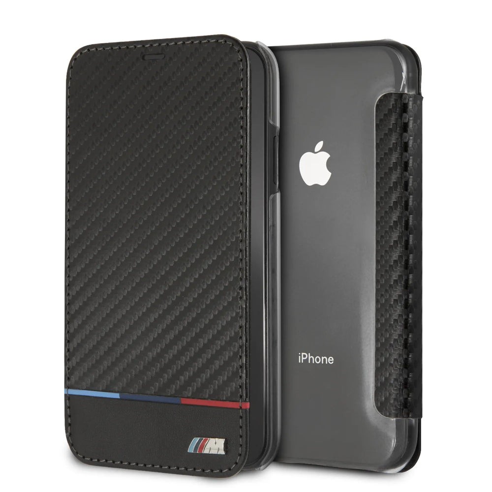 BMW hoesje iPhone XS Max - Book Case - Smooth Leather - Tricolor Stripe-Hoesjes-Ilumina Benelux