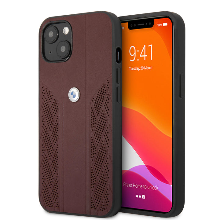 BMW iPhone 13 Mini Hardcase Backcover - Perforated Curve - Rood-Hoesjes-Ilumina Benelux