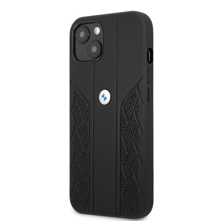 BMW iPhone 13 Mini Hardcase Backcover - Perforated Curve - Zwart-Hoesjes-Ilumina Benelux