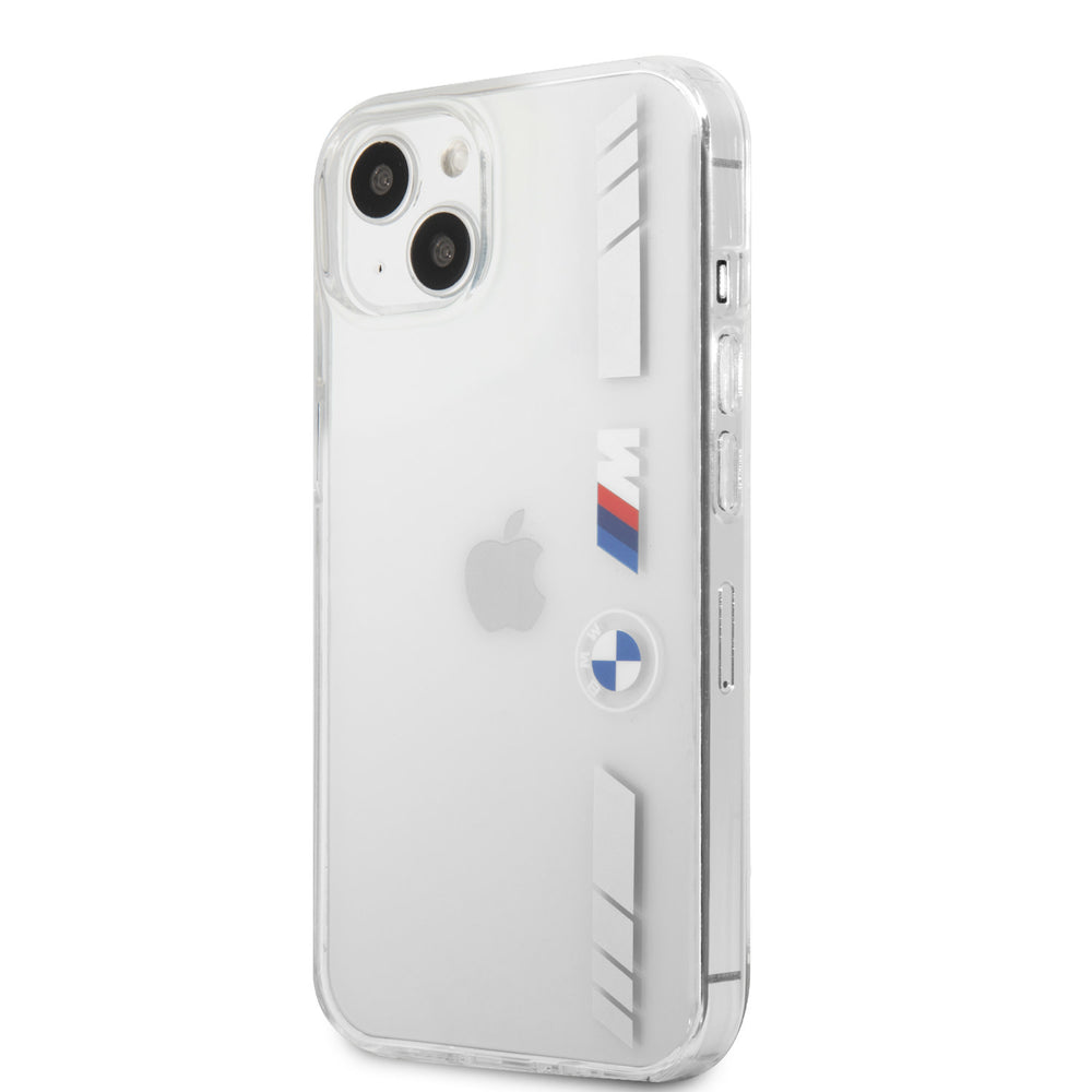 BMW iPhone 13 Mini Hardcase Backcover - Silver Stripes - Transparant-Hoesjes-Ilumina Benelux