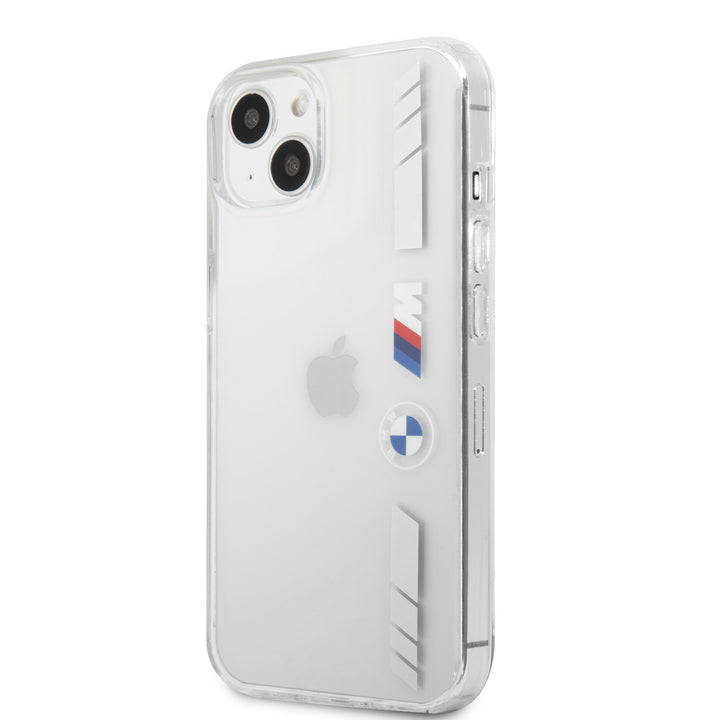 BMW iPhone 13 Mini Hardcase Backcover - Silver Stripes - Transparant-Hoesjes-Ilumina Benelux