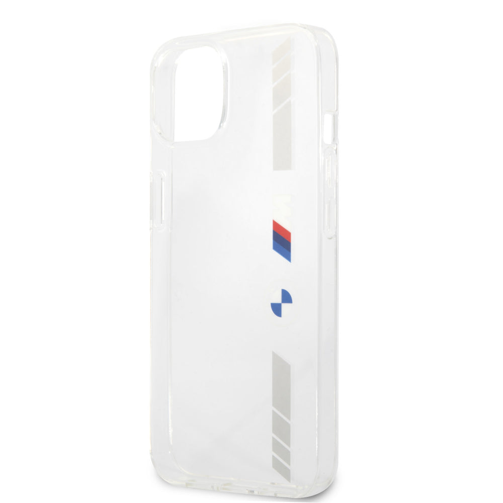 BMW iPhone 13 Mini Hardcase Backcover - Silver Stripes - Transparant-Hoesjes-Ilumina Benelux