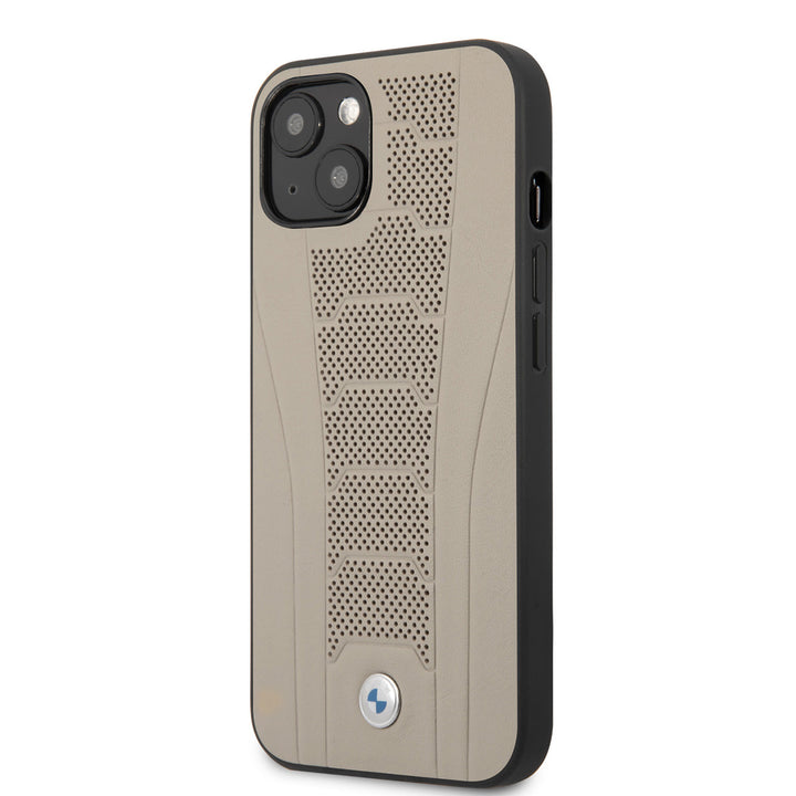 BMW iPhone 13 Mini Hardcase Backcover hoesje - Perforated Deboss Lines - Beige-Hoesjes-Ilumina Benelux