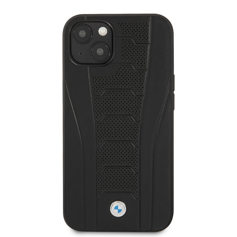 BMW iPhone 13 Mini Hardcase Backcover hoesje - Perforated Deboss Lines - Zwart-Hoesjes-Ilumina Benelux