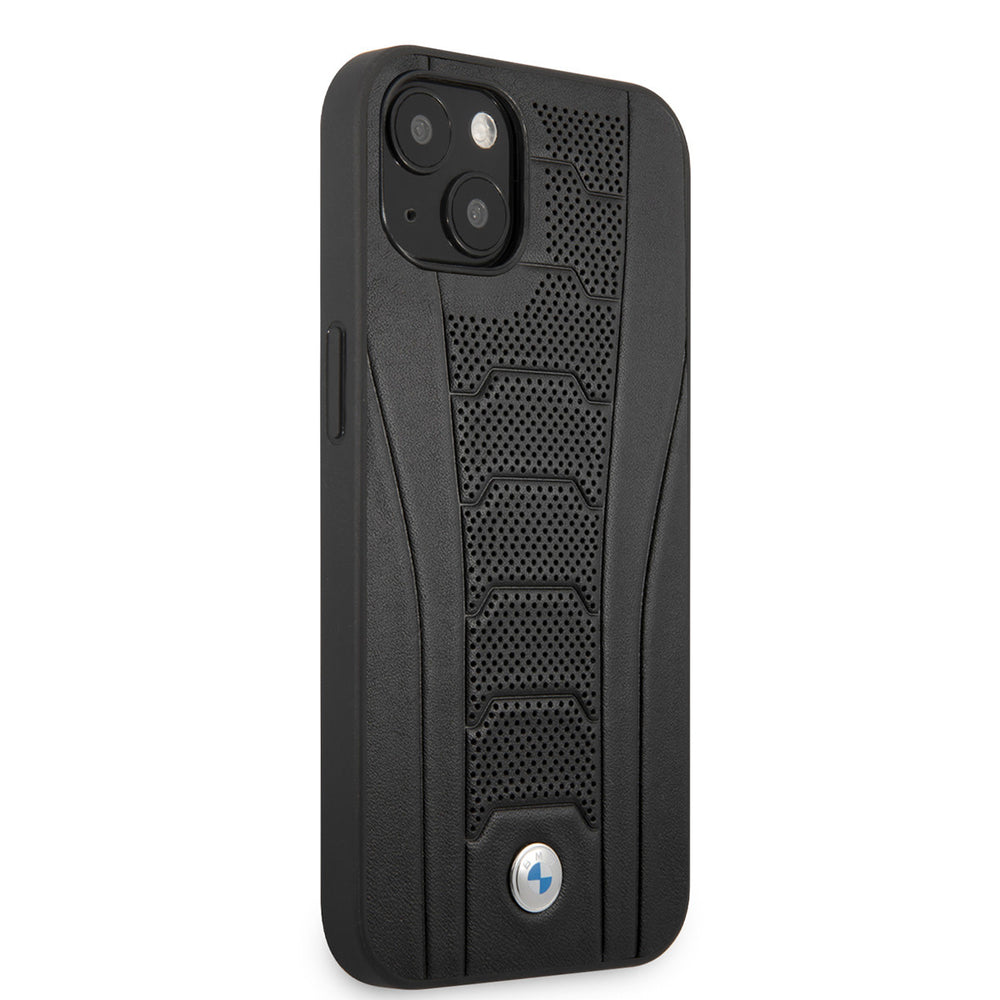 BMW iPhone 13 Mini Hardcase Backcover hoesje - Perforated Deboss Lines - Zwart-Hoesjes-Ilumina Benelux