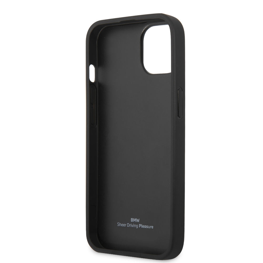BMW iPhone 13 Mini Hardcase Backcover hoesje - Perforated Deboss Lines - Zwart-Hoesjes-Ilumina Benelux