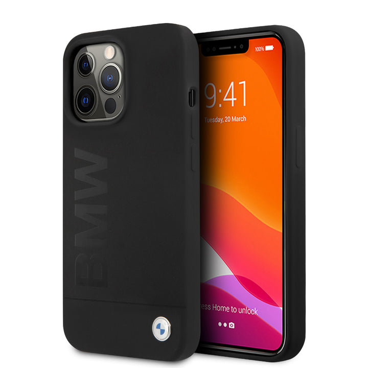 BMW iPhone 13 Pro Backcover hoesje - Silicone - Big Logo - Zwart-Hoesjes-Ilumina Benelux