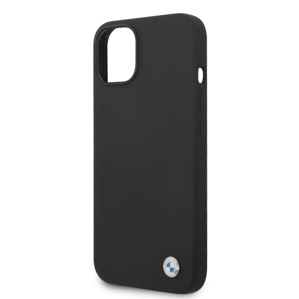BMW iPhone 14 & 13 Silicone Backcover - Metal Logo - Zwart-Hoesjes-Ilumina Benelux