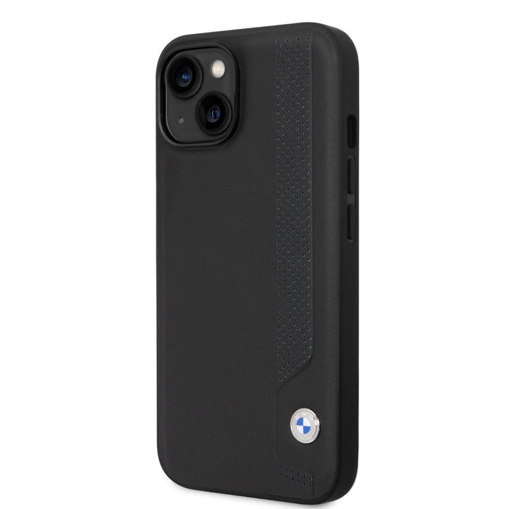 BMW iPhone 14 & 15 Plus Hardcase Backcover - Blue dots - Zwart-Hoesjes-Ilumina Benelux