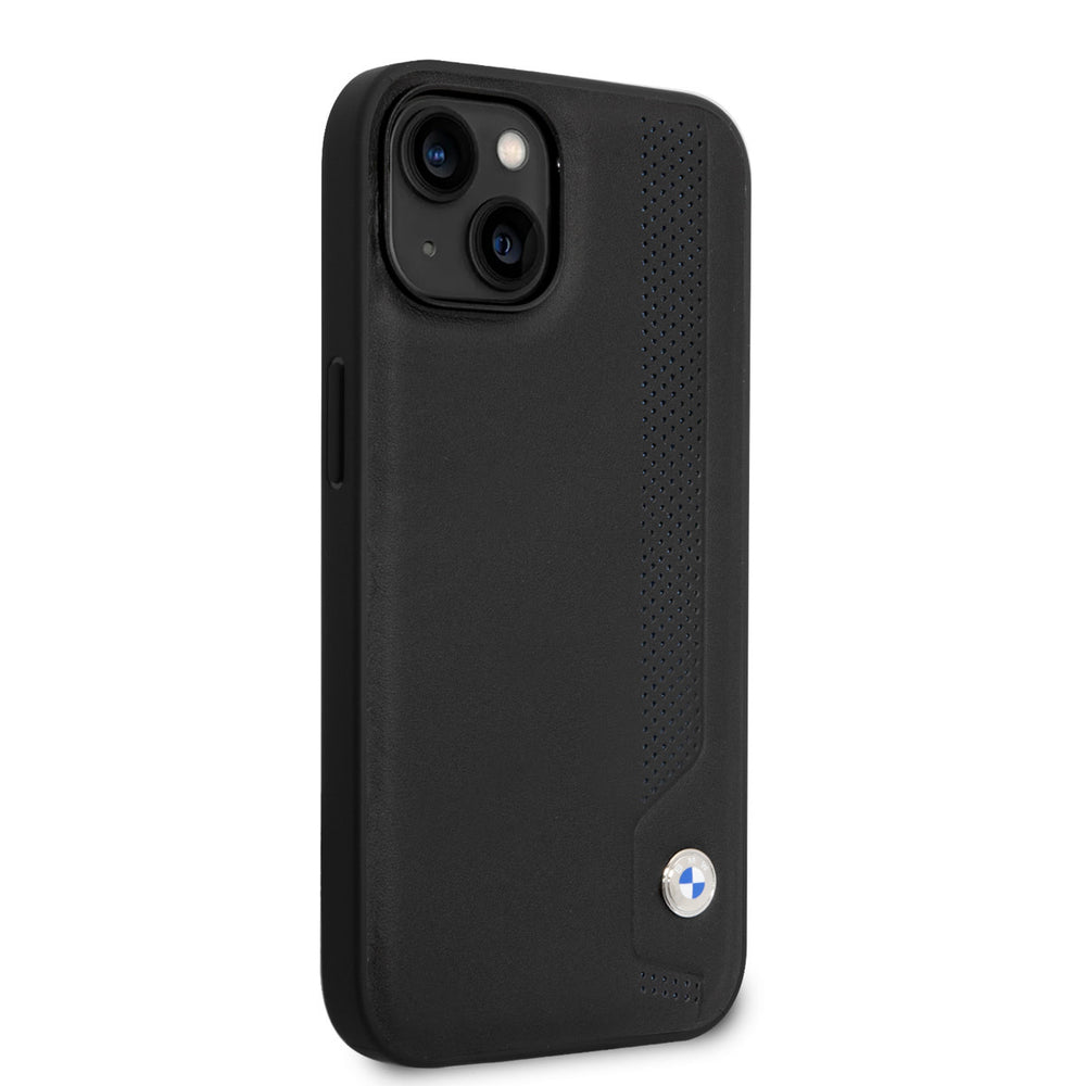 BMW iPhone 14 & 15 Plus Hardcase Backcover - Blue dots - Zwart-Hoesjes-Ilumina Benelux