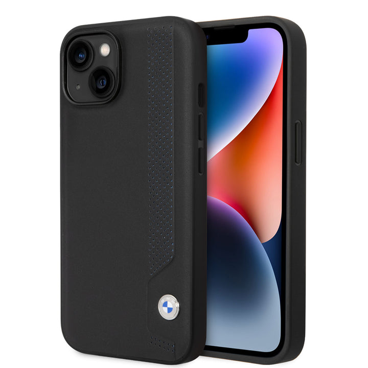 BMW iPhone 14 & 15 Plus Hardcase Backcover - Blue dots - Zwart-Hoesjes-Ilumina Benelux