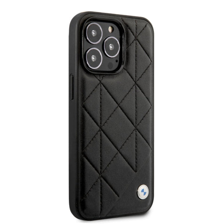 BMW iPhone 14 & 15 Plus Hardcase Backcover - Quilted - Zwart-Hoesjes-Ilumina Benelux