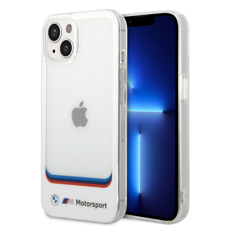BMW iPhone 14 Plus & 15 Plus Backcover hoesje - IML Big Square - Printed Bottom Logo - Wit-Hoesjes-Ilumina Benelux