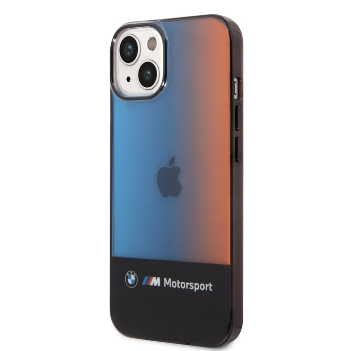 BMW iPhone 14 Plus & 15 Plus Backcover hoesje - IML - Fading Tricolor - Zwart-Hoesjes-Ilumina Benelux