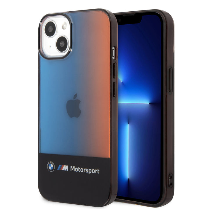 BMW iPhone 14 Plus & 15 Plus Backcover hoesje - IML - Fading Tricolor - Zwart-Hoesjes-Ilumina Benelux