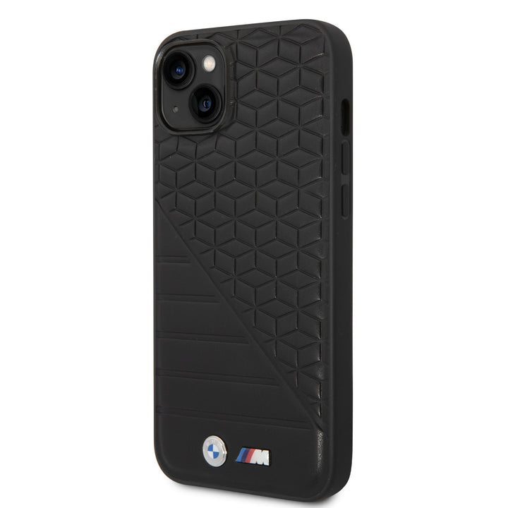 BMW iPhone 14 Plus & 15 Plus Backcover hoesje - M Collection - Hot Stamp & BI Pattern - Zwart-Hoesjes-Ilumina Benelux