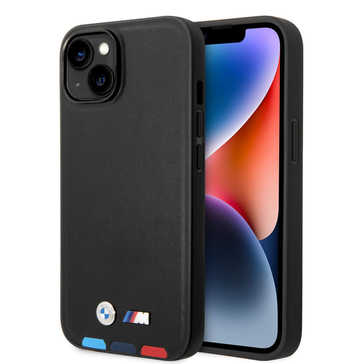 BMW iPhone 14 Plus & 15 Plus Backcover hoesje - M Collection - Tricolor - Zwart-Hoesjes-Ilumina Benelux