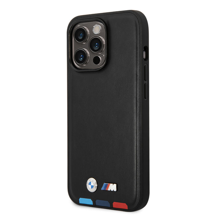 BMW iPhone 14 Pro Backcover hoesje - Hot Stamp Tricolor - Zwart-Hoesjes-Ilumina Benelux