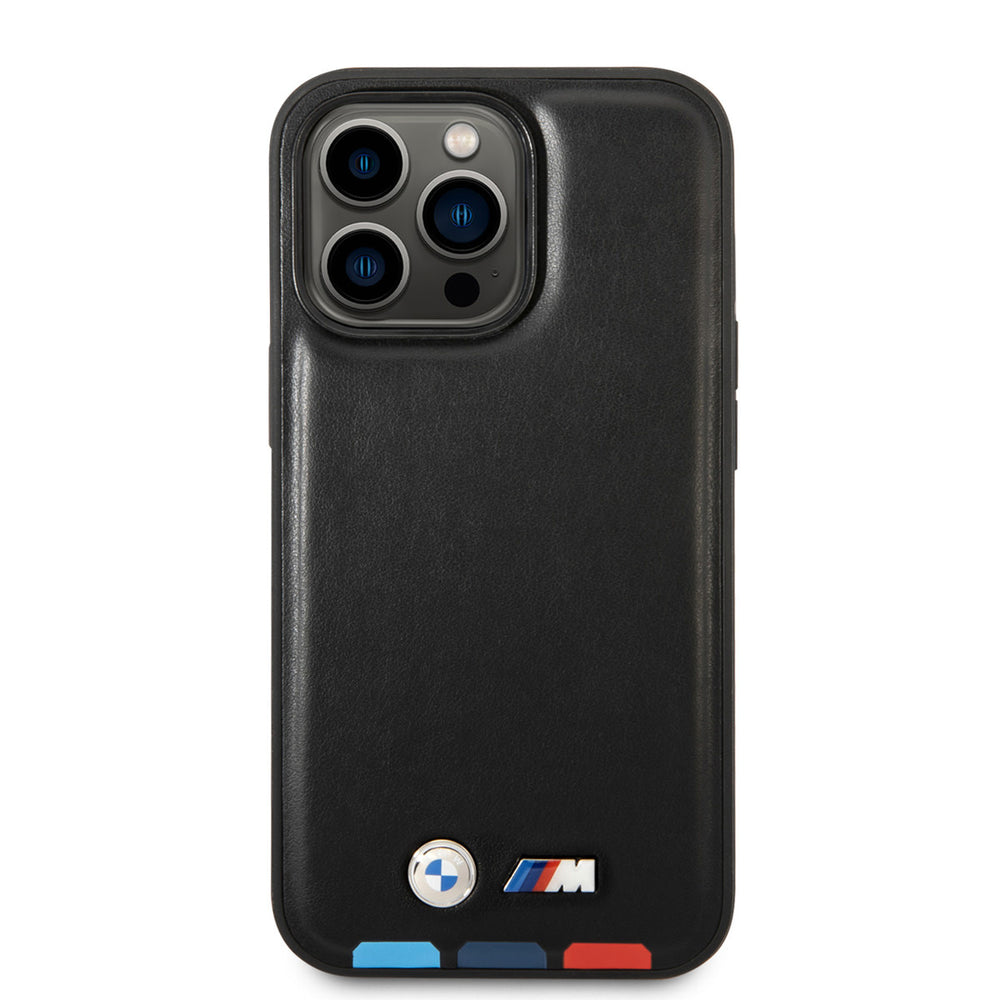 BMW iPhone 14 Pro Backcover hoesje - Hot Stamp Tricolor - Zwart-Hoesjes-Ilumina Benelux